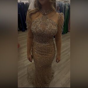 Elegant Beaded Evening Gown